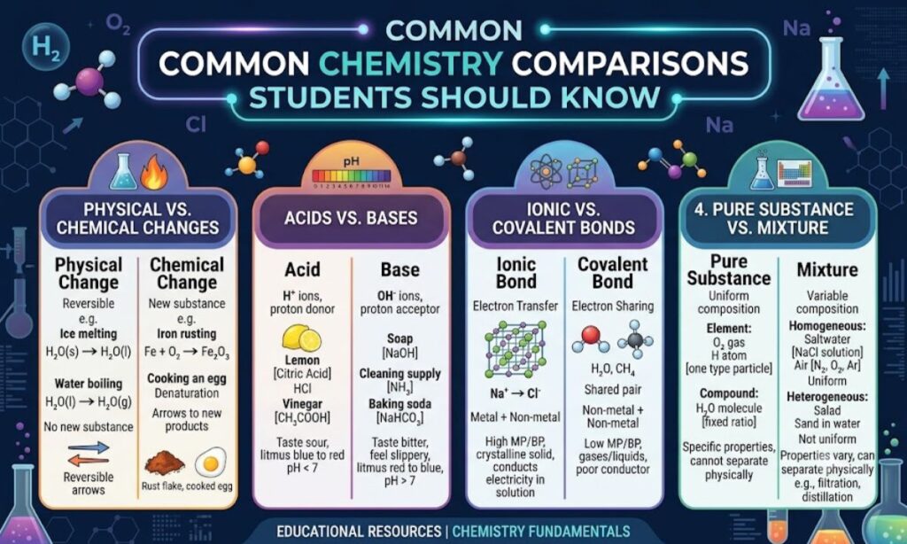 Common Chemistry Comparisons Students Should Know