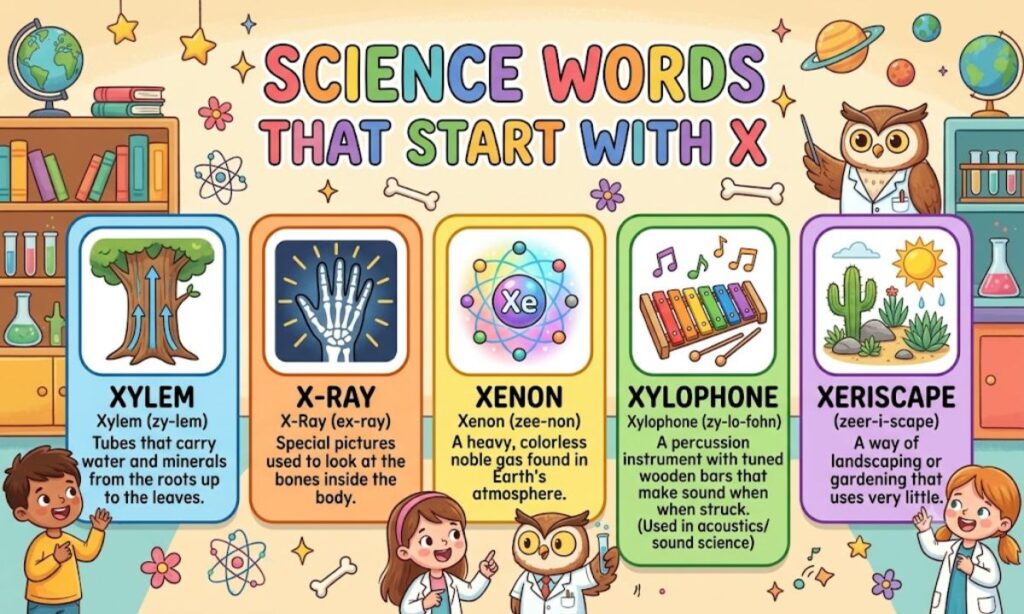 Science Words That Start With X for Kids
